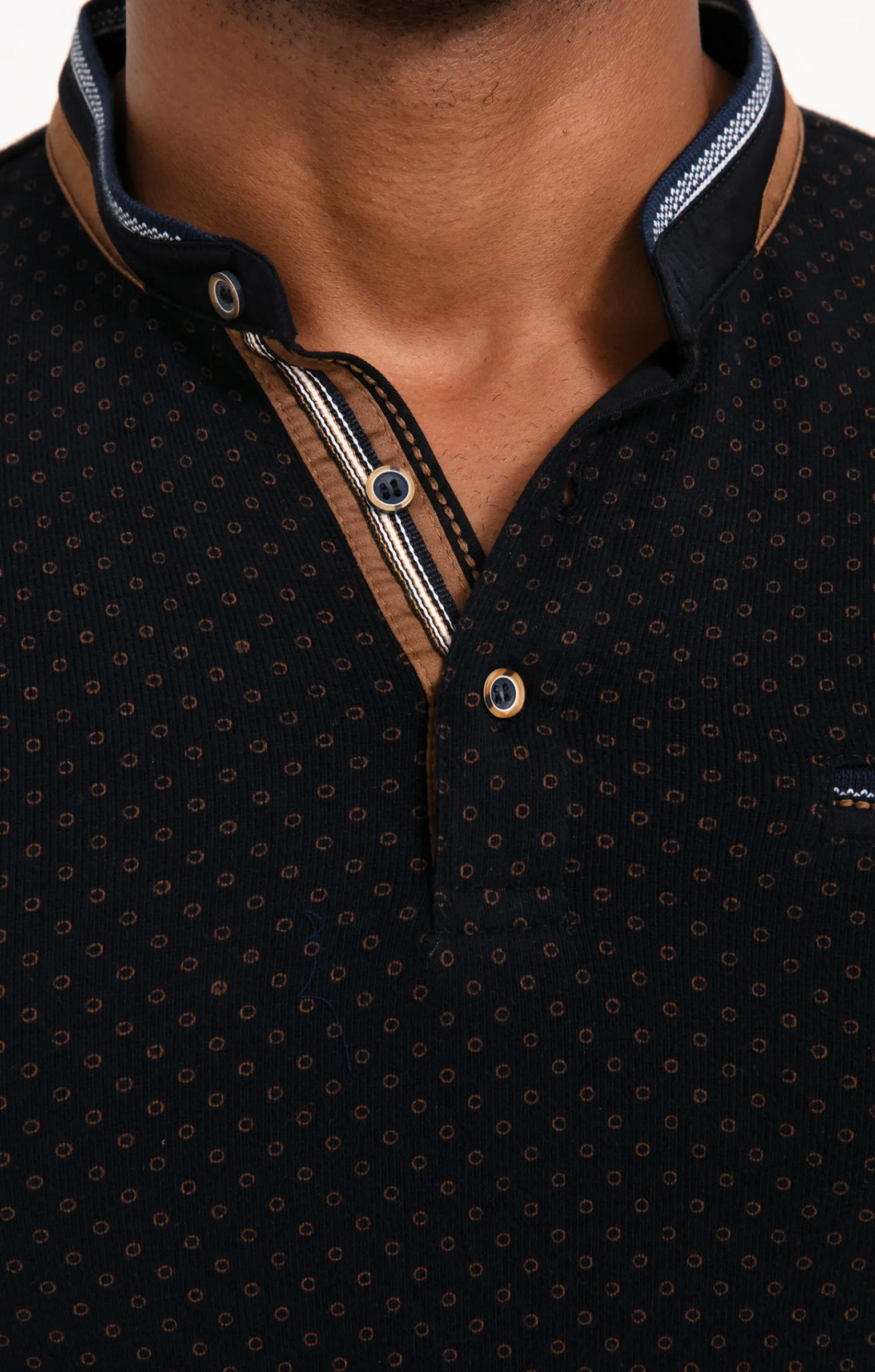 Polos & Tee-shirts<Armand Thiery Tee-shirt manches longues Mini Print - Marine