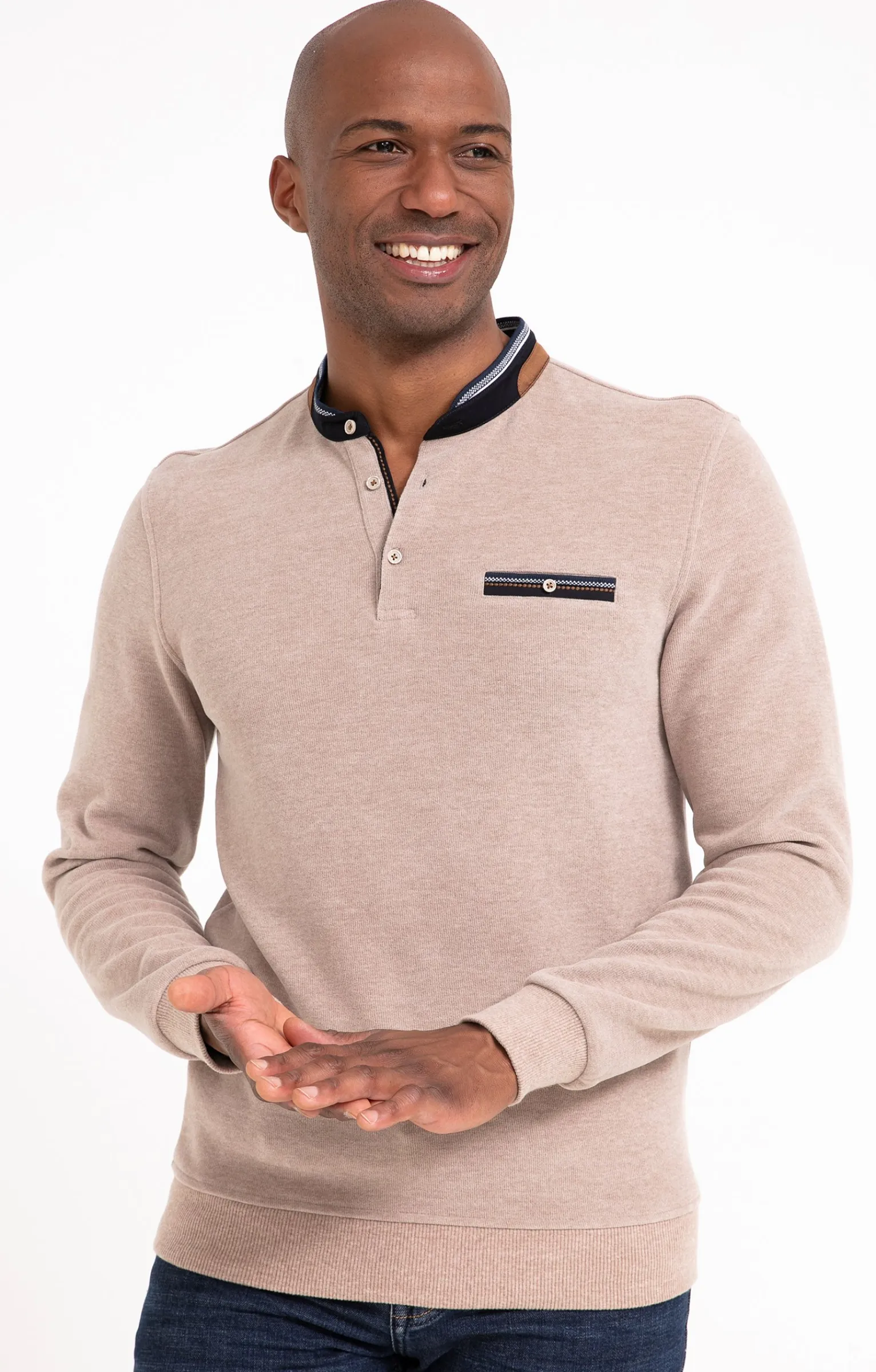 Polos & Tee-shirts<Armand Thiery Tee-shirt manches longues Rib chic - Beige