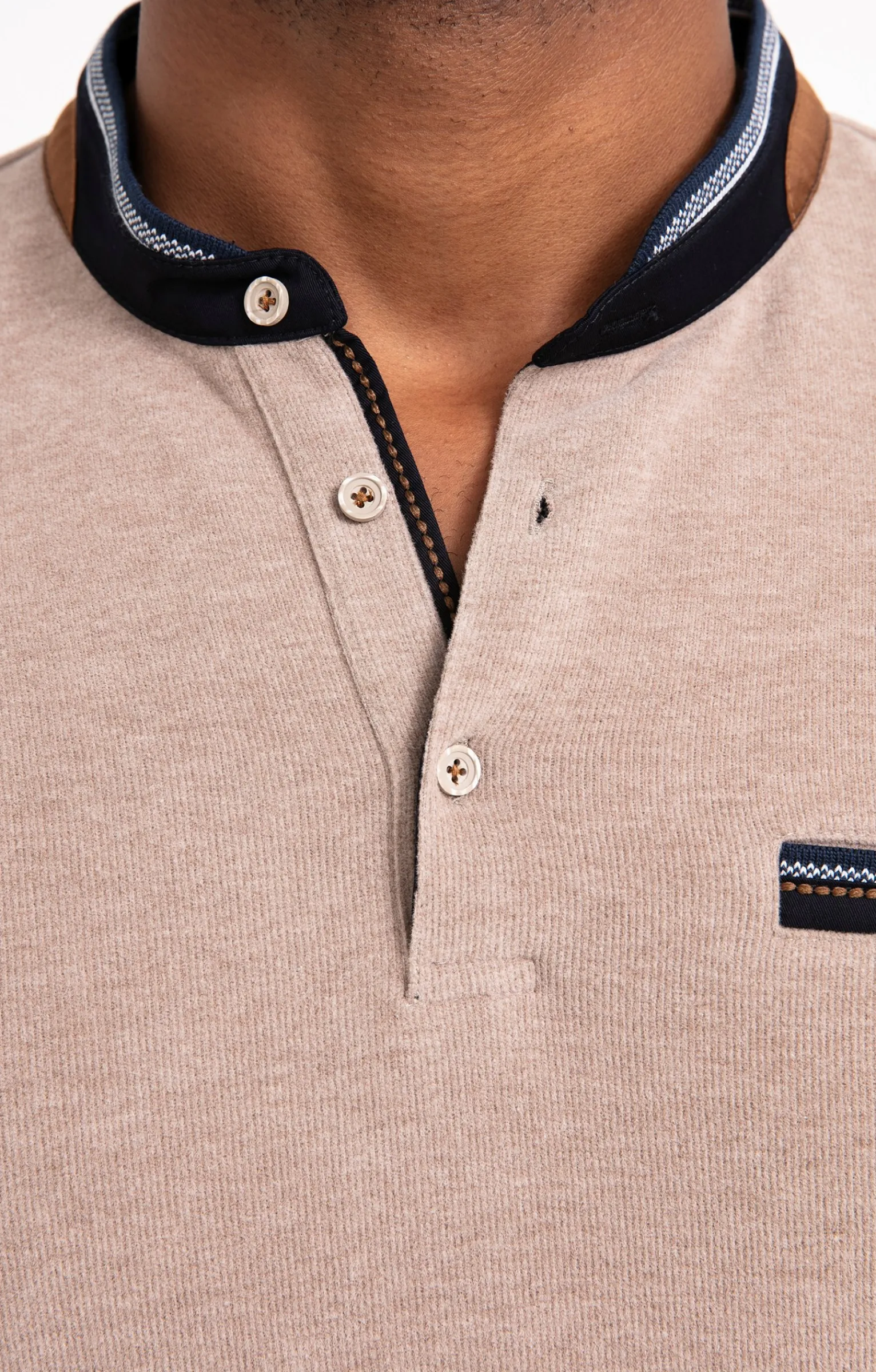 Polos & Tee-shirts<Armand Thiery Tee-shirt manches longues Rib chic - Beige
