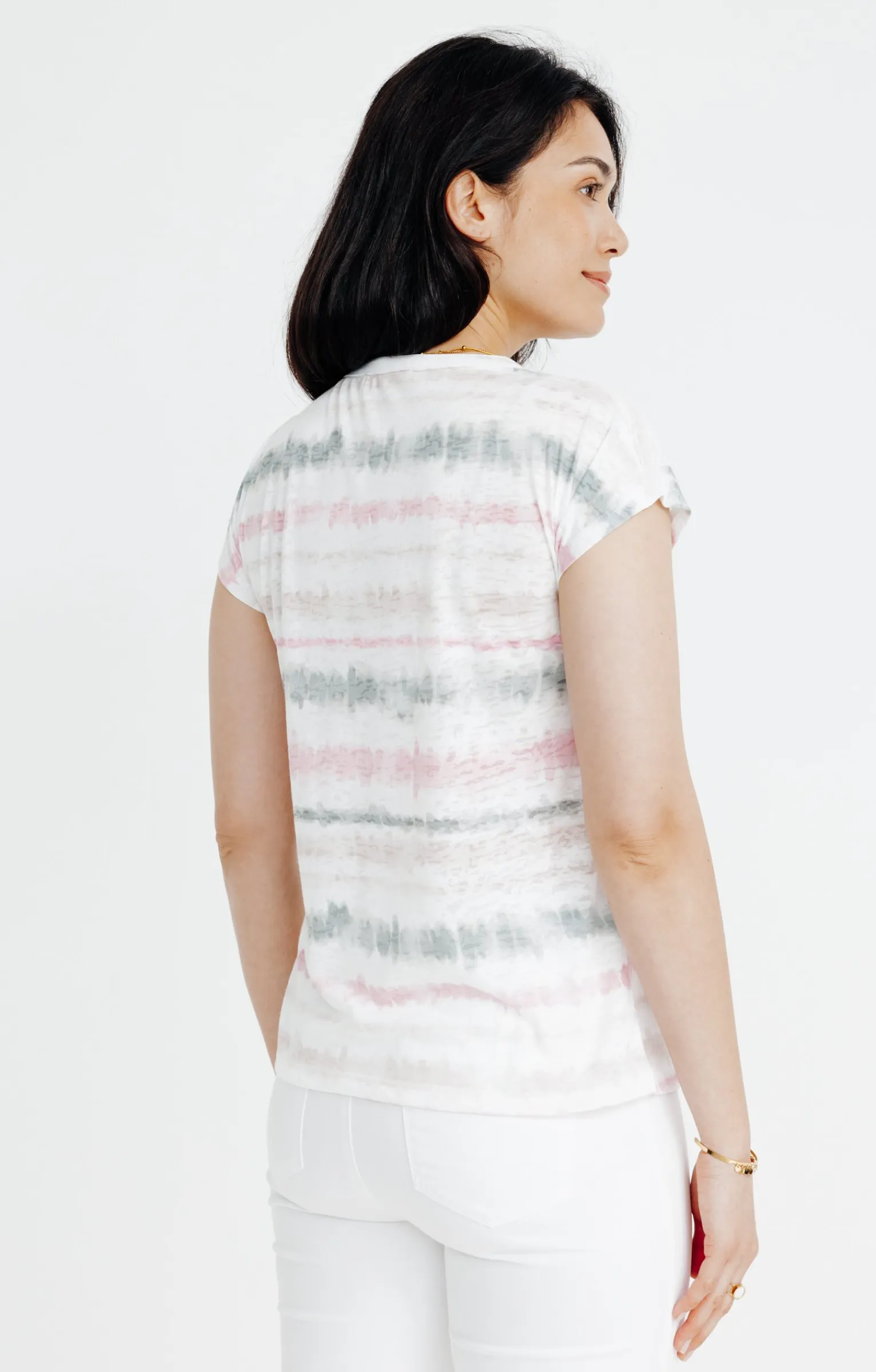 Tee-shirts<Armand Thiery Tee-shirt rayure tie and dye - Écru