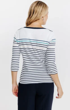 Tee-shirts<Armand Thiery Tee-shirt rayures col bateau - Marine