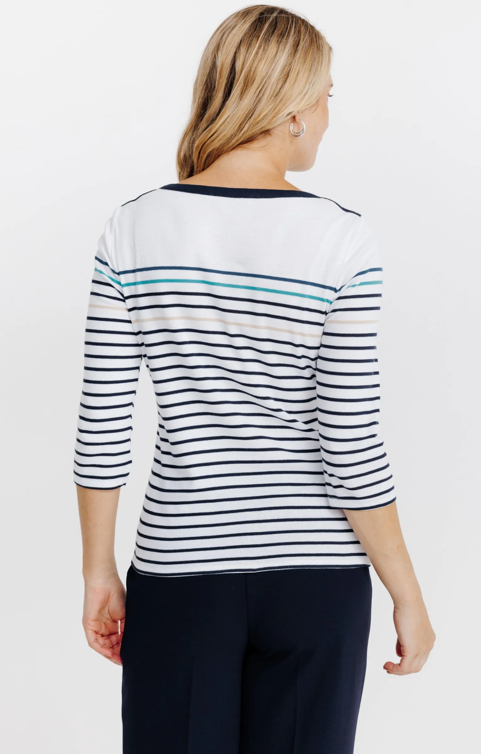 Tee-shirts<Armand Thiery Tee-shirt rayures col bateau - Marine