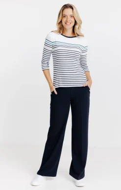 Tee-shirts<Armand Thiery Tee-shirt rayures col bateau - Marine
