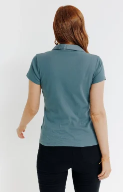 Tee-shirts<Armand Thiery Tee-shirt uni col polo - Tilleul