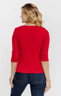 Tee-shirts<Armand Thiery Tee-shirt uni col rond - Rouge