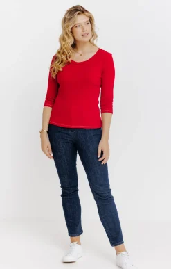Tee-shirts<Armand Thiery Tee-shirt uni col rond - Rouge