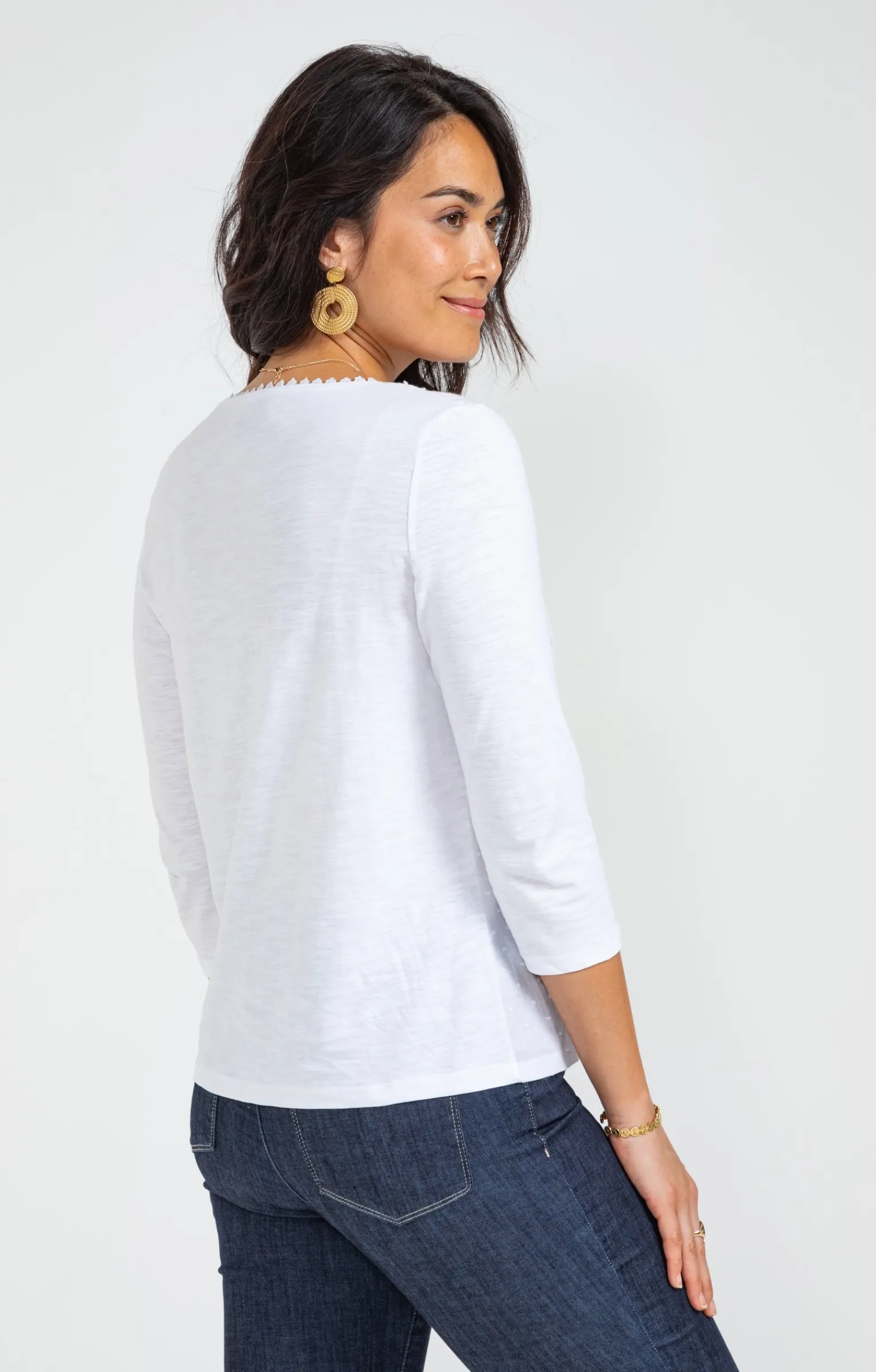 Tee-shirts<Armand Thiery Tee-shirt uni col V - Écru