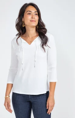 Tee-shirts<Armand Thiery Tee-shirt uni manches 3/4 - Écru