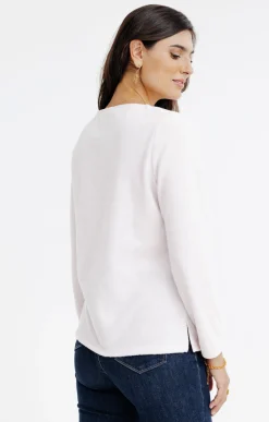 Tee-shirts<Armand Thiery Tee-shirt uni strass col bateau - Rose