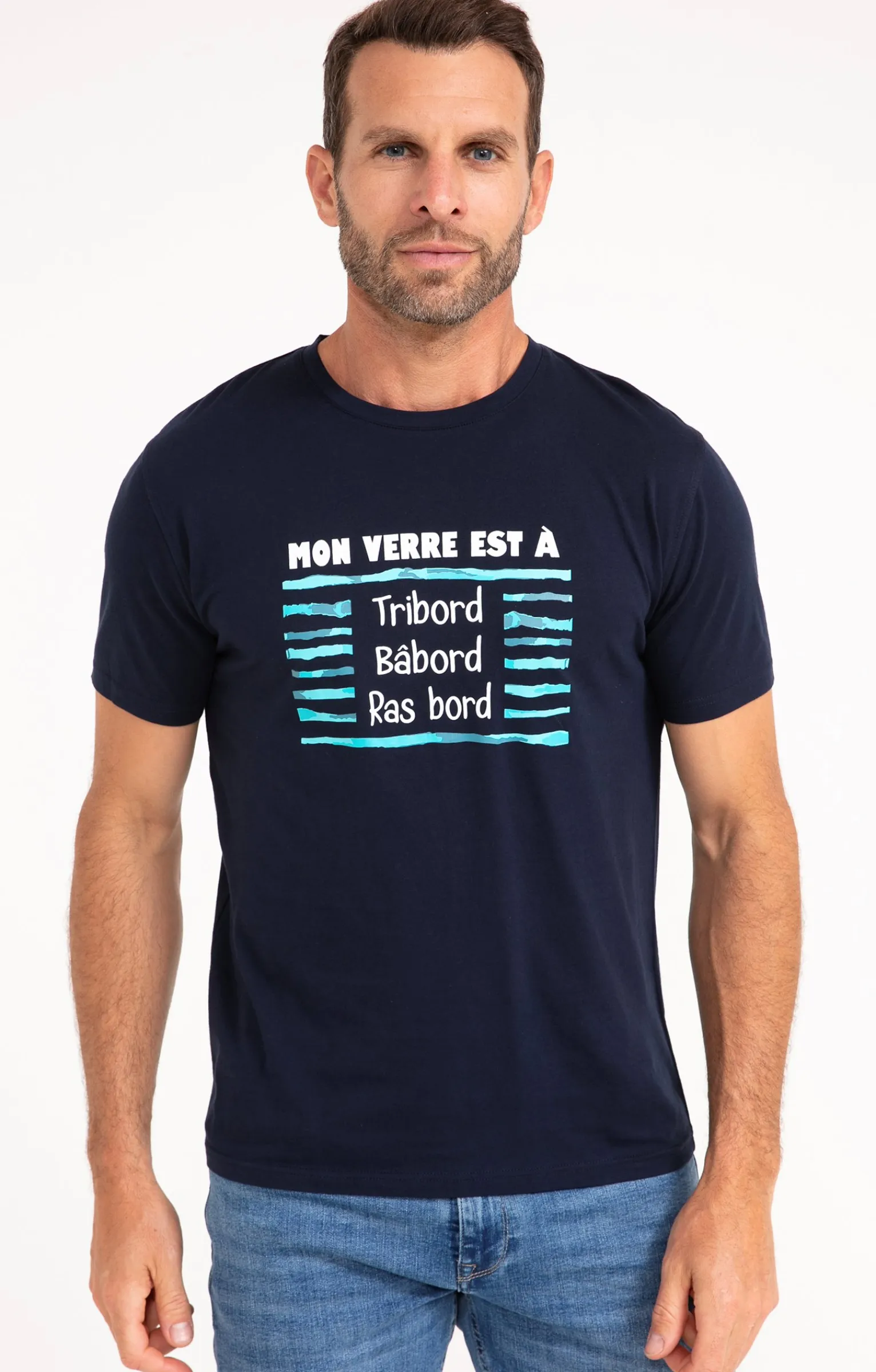 Polos & Tee-shirts<Armand Thiery Tee-shirt verre à ras bord - Marine
