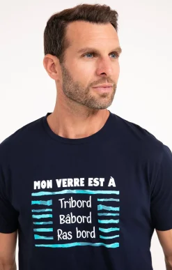 Polos & Tee-shirts<Armand Thiery Tee-shirt verre à ras bord - Marine