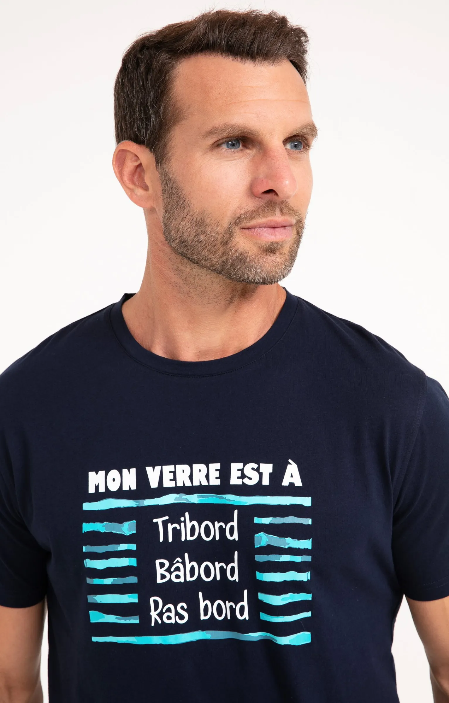 Polos & Tee-shirts<Armand Thiery Tee-shirt verre à ras bord - Marine