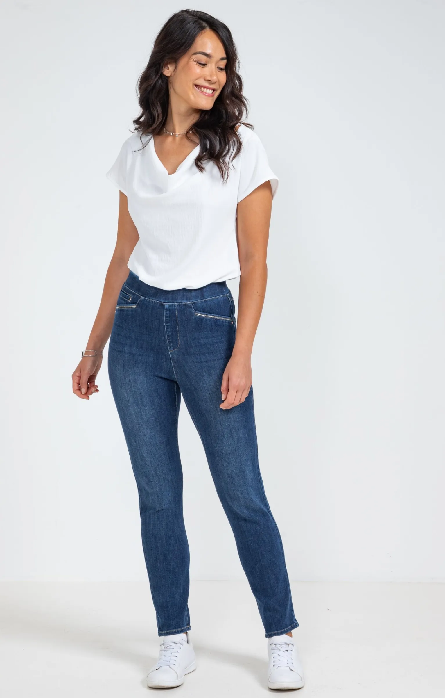 Pantalons<Armand Thiery Tregging en denim bi-stretch - Bleu