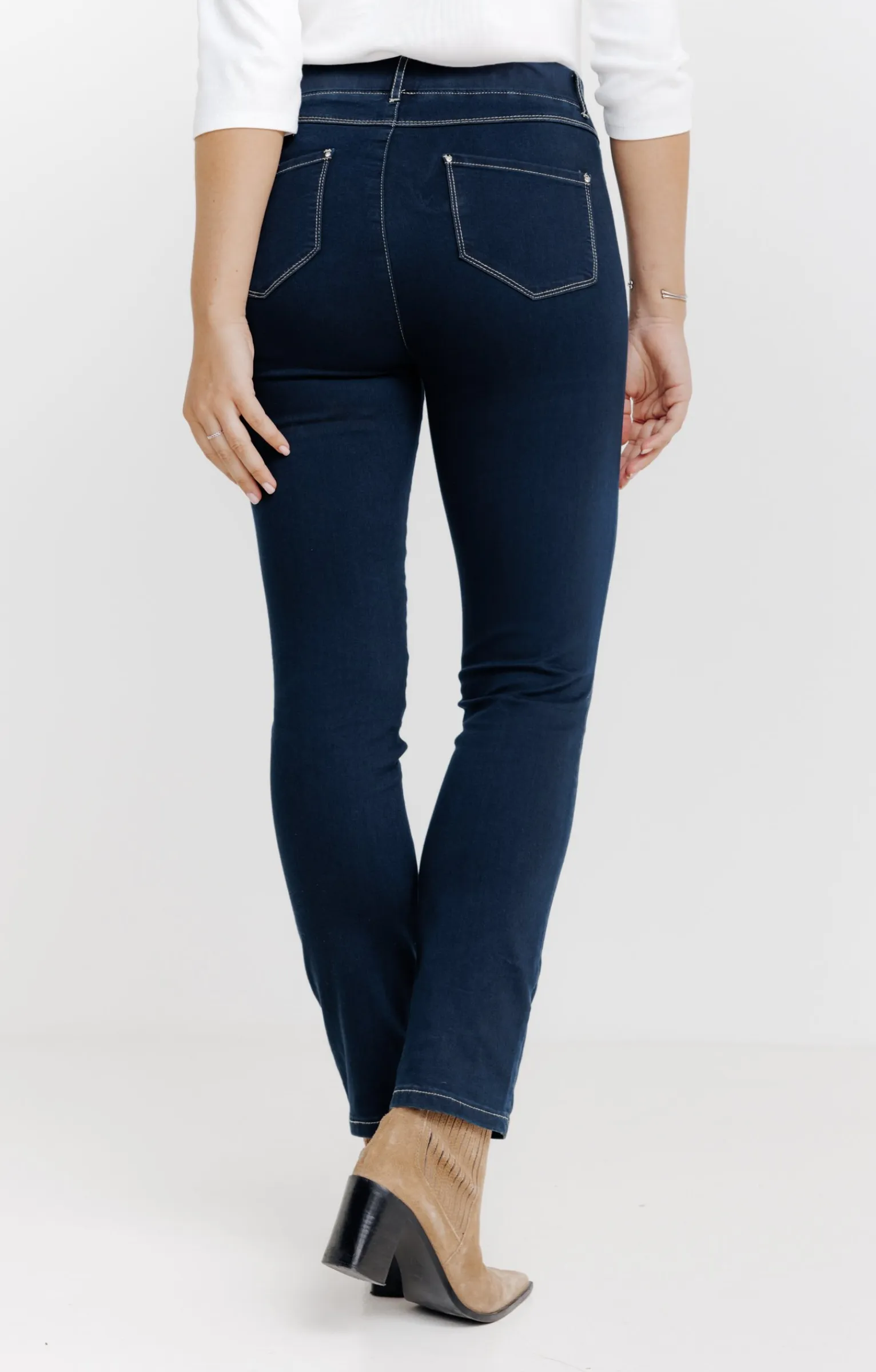 Pantalons<Armand Thiery Tregging en denim surteint détail strass - Bleu