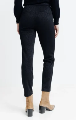 Pantalons<Armand Thiery Tregging maille fantaisie boutons pont - Noir