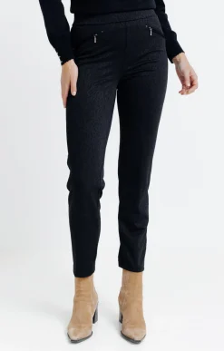 Pantalons<Armand Thiery Tregging maille fantaisie boutons pont - Noir