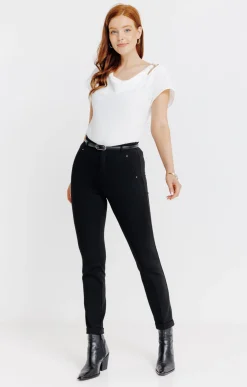 Pantalons<Armand Thiery Tregging milano détail similicuir clous - Noir