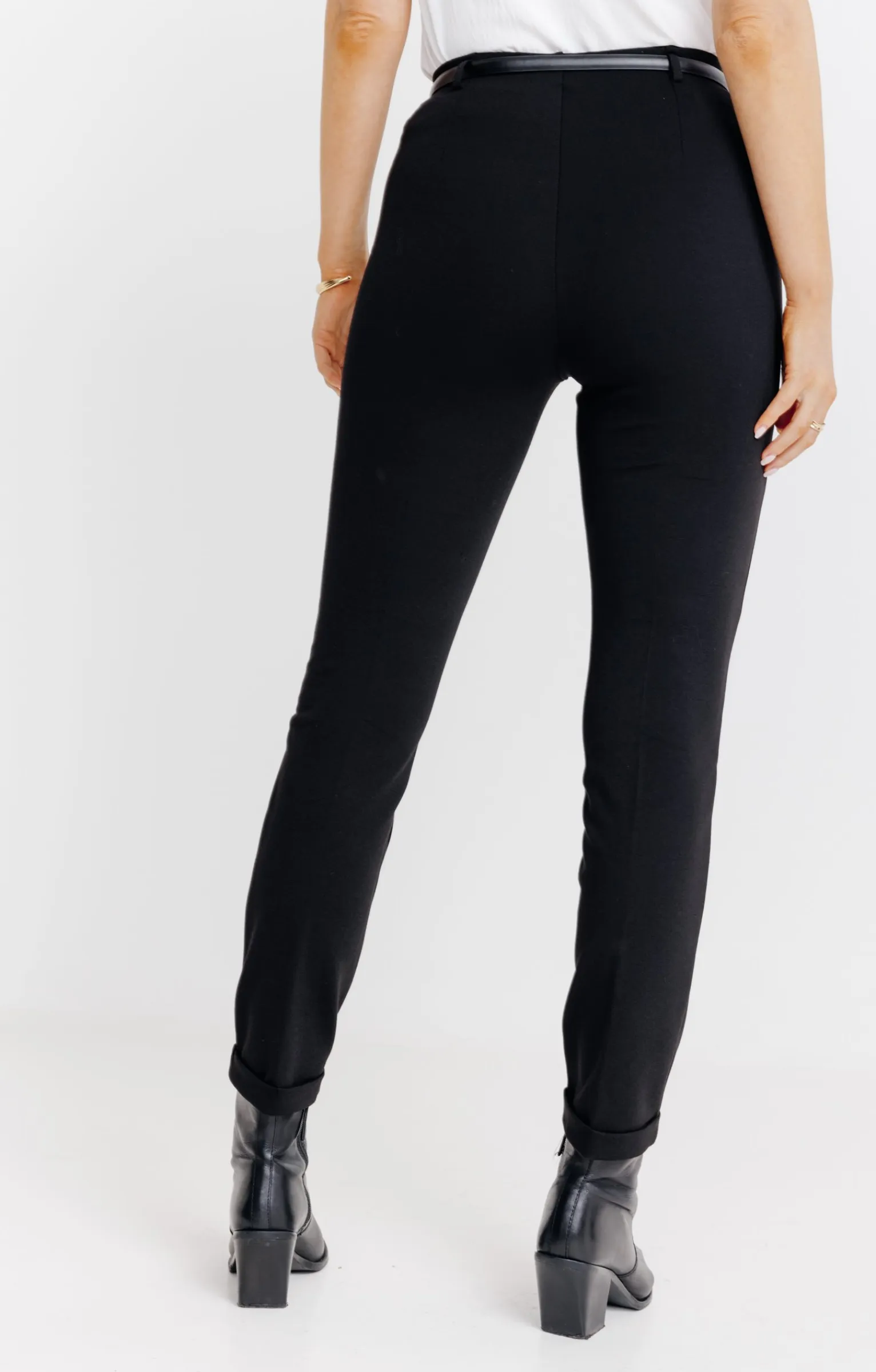 Pantalons<Armand Thiery Tregging milano détail similicuir clous - Noir