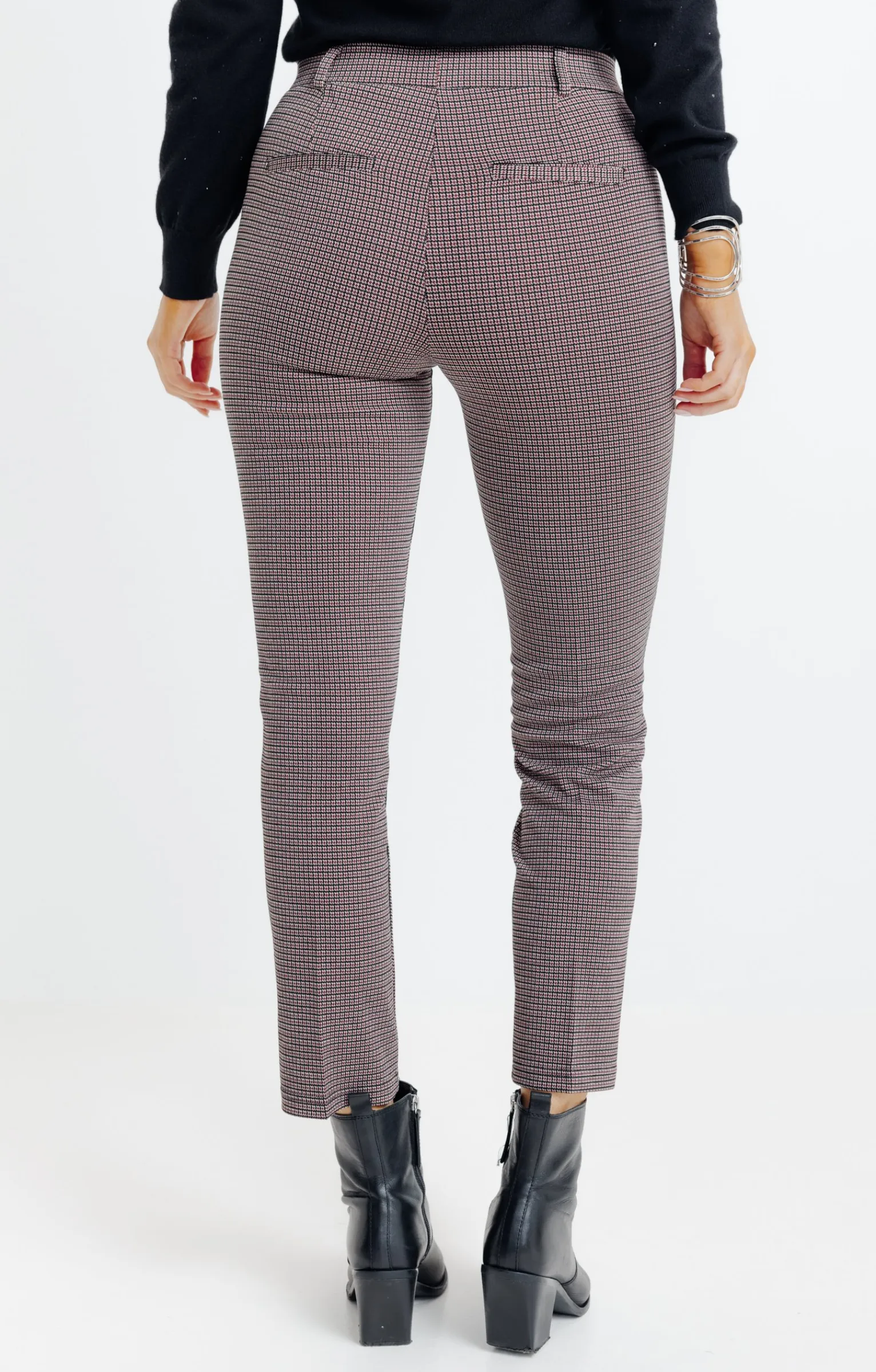 Pantalons<Armand Thiery Tregging motif pied de poule - Noir