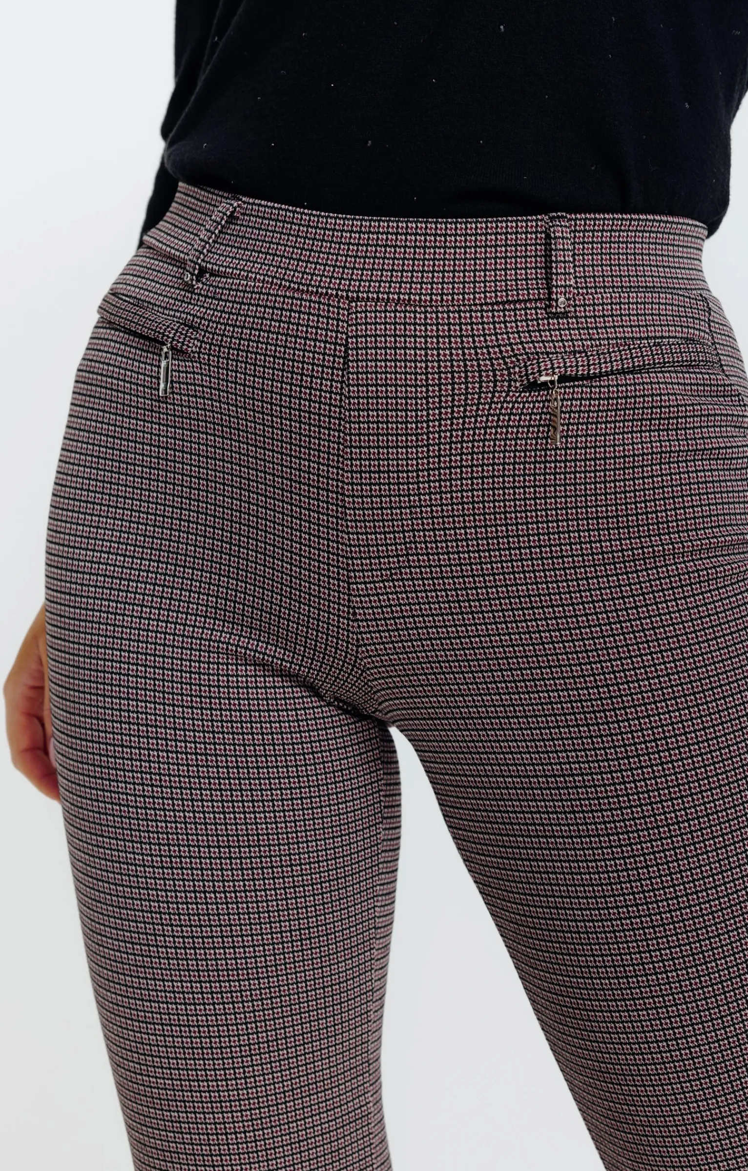 Pantalons<Armand Thiery Tregging motif pied de poule - Noir
