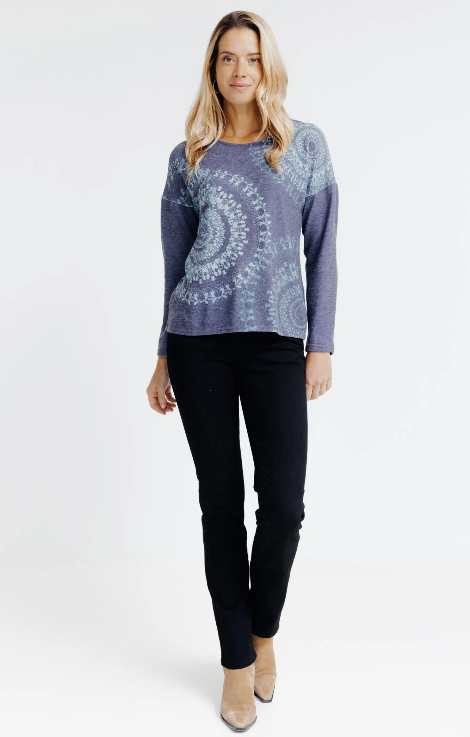 Tee-shirts<Armand Thiery T-SHIRT COL ROND MANCHES LONGUES - Bleu