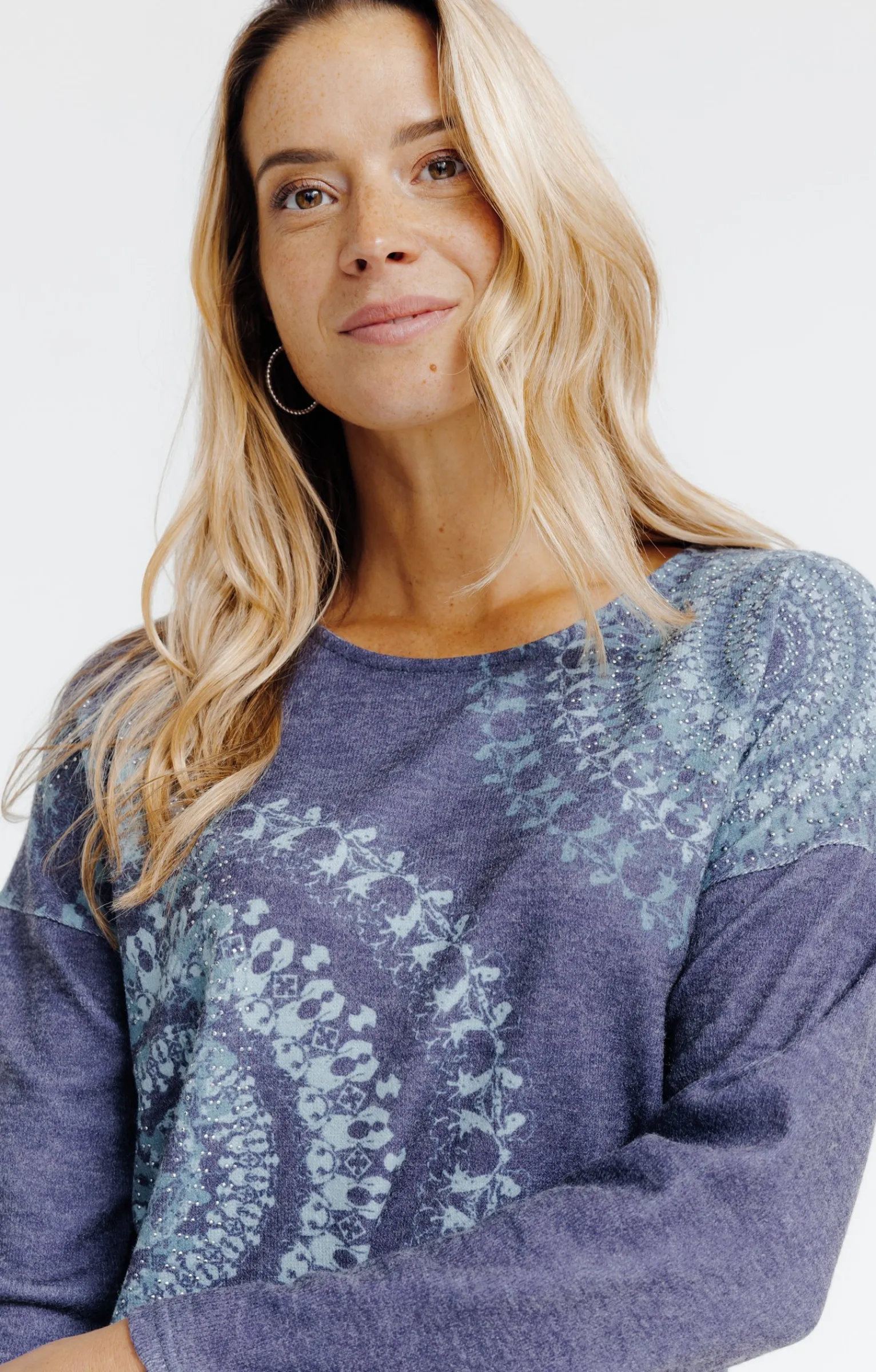 Tee-shirts<Armand Thiery T-SHIRT COL ROND MANCHES LONGUES - Bleu