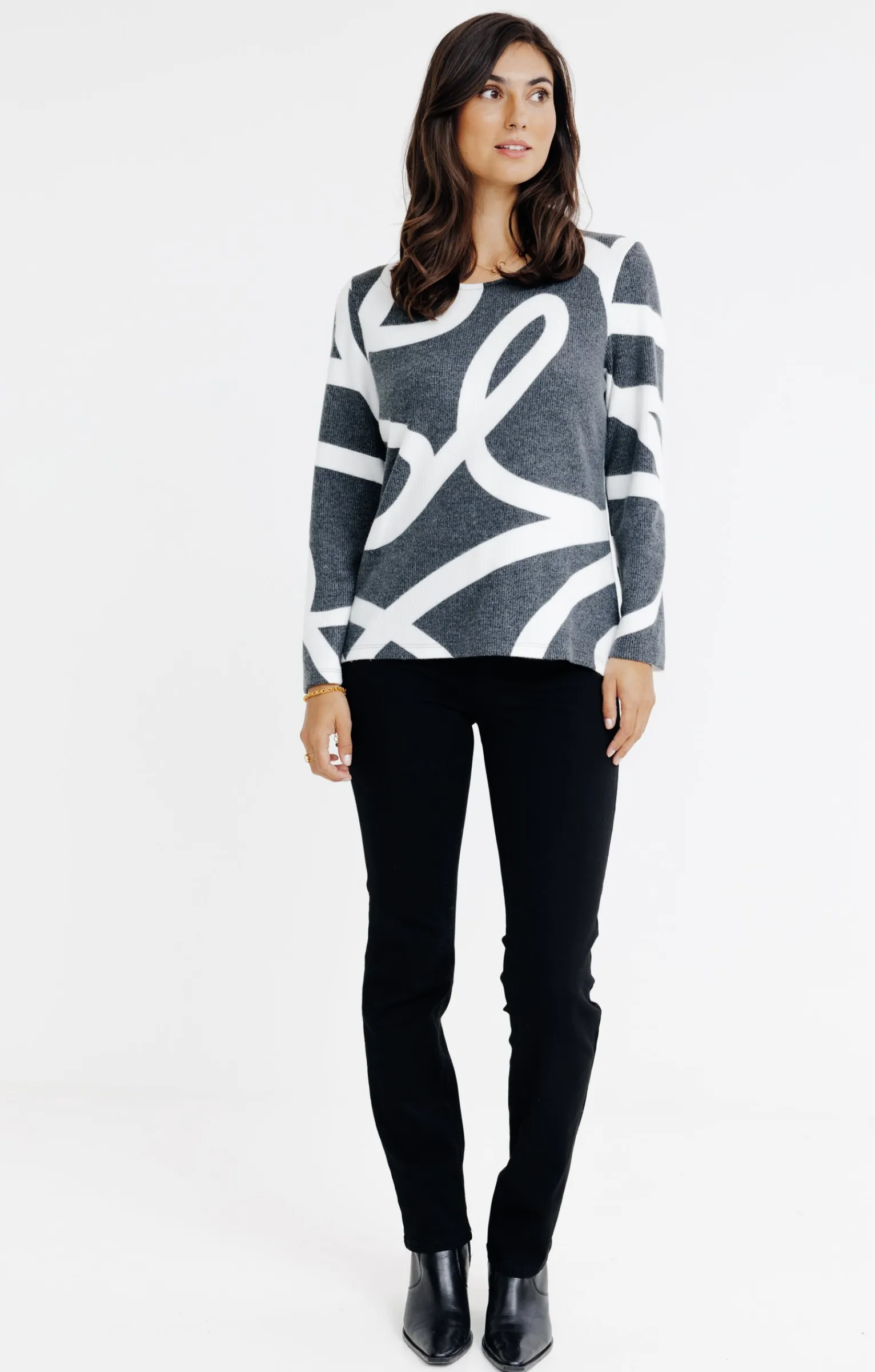 Tee-shirts<Armand Thiery T-SHIRT COL ROND MANCHES LONGUES - Anthracite