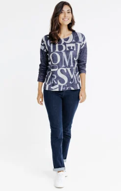 Tee-shirts<Armand Thiery T-SHIRT COL ROND MANCHES LONGUES - Marine
