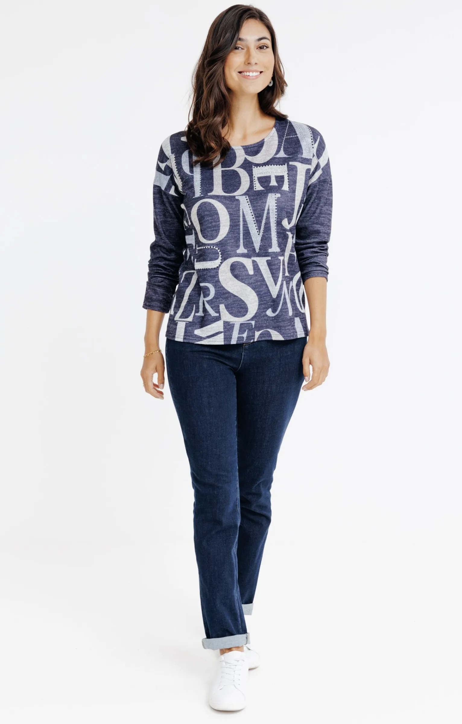 Tee-shirts<Armand Thiery T-SHIRT COL ROND MANCHES LONGUES - Marine