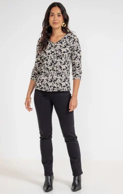 Tee-shirts<Armand Thiery T-SHIRT COL V GALON - Noir