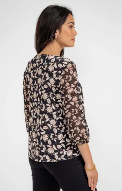 Tee-shirts<Armand Thiery T-SHIRT COL V MANCHES 3/4 - Noir