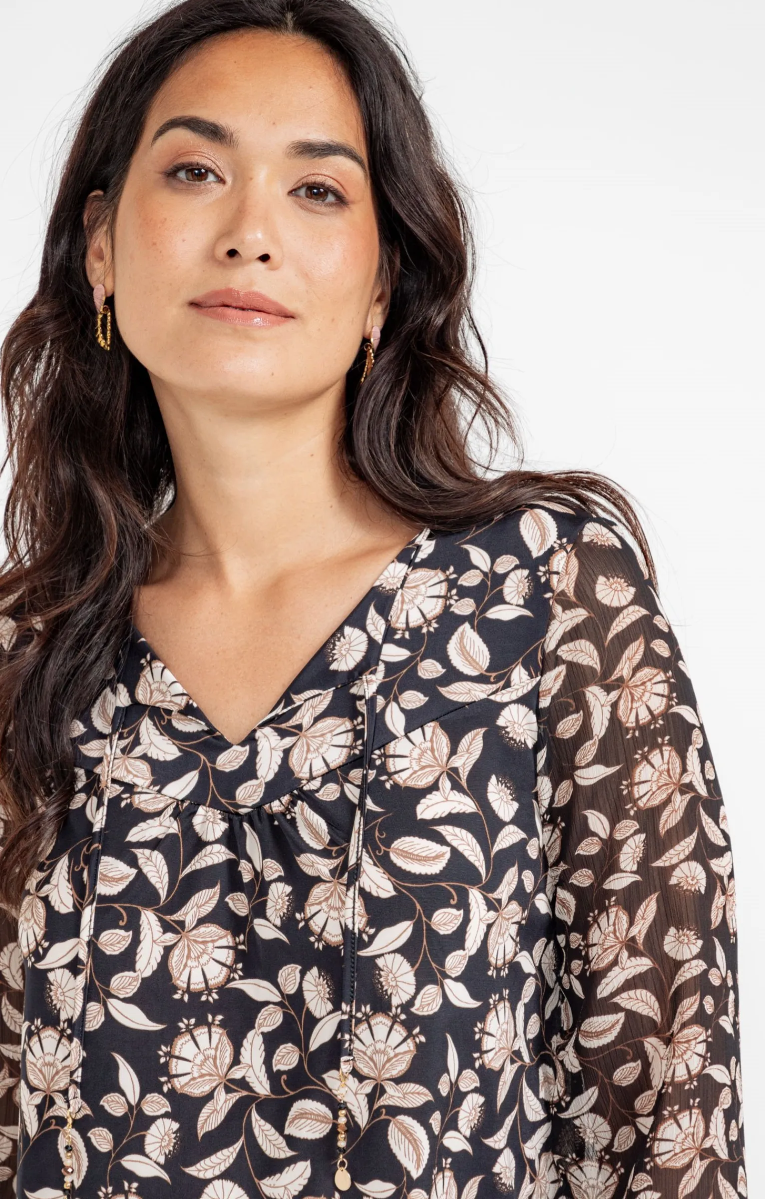 Tee-shirts<Armand Thiery T-SHIRT COL V MANCHES 3/4 - Noir
