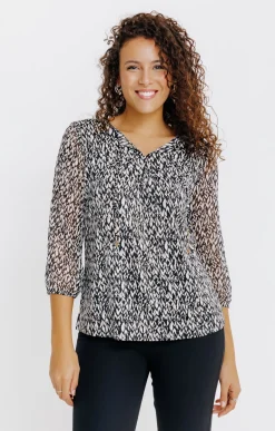 Tee-shirts<Armand Thiery T-SHIRT COL V MANCHES 3/4 - Noir