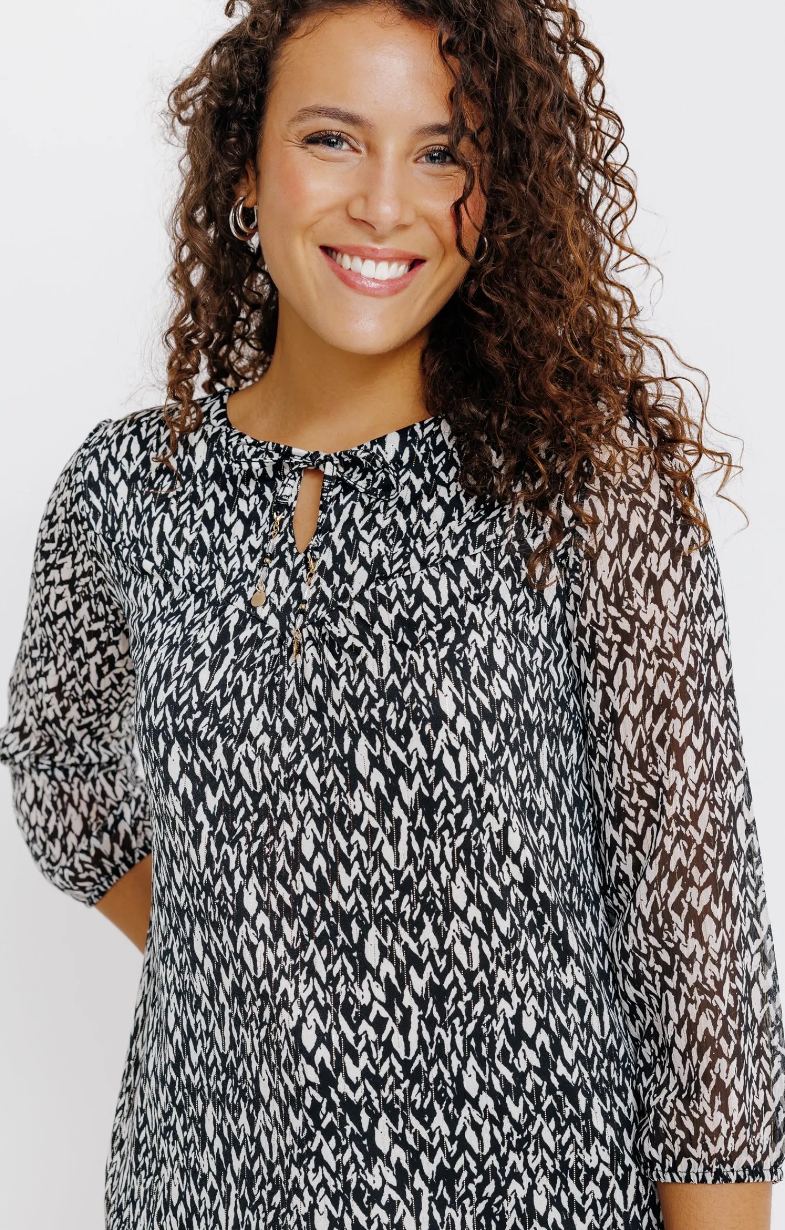 Tee-shirts<Armand Thiery T-SHIRT COL V MANCHES 3/4 - Noir