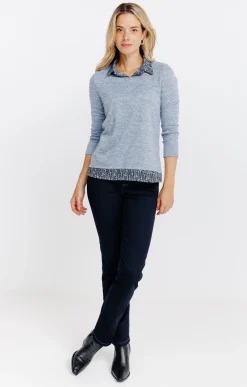 Tee-shirts<Armand Thiery T-SHIRT 2EN1 MANCHES LONGUES - Bleuciel