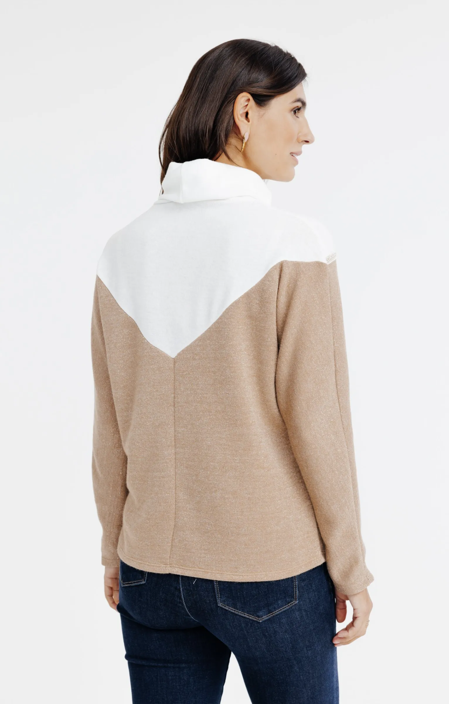 Tee-shirts<Armand Thiery T-SHIRT HIVER COL BOULE - Camel