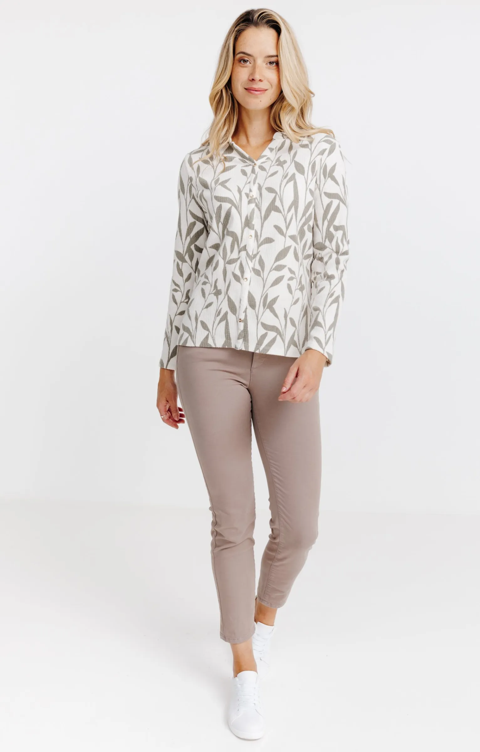 Tee-shirts<Armand Thiery T-SHIRT IMPRIME COL CHEMISE - Beige
