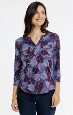 Tee-shirts<Armand Thiery T-SHIRT IMPRIME COL MAO - Bleu