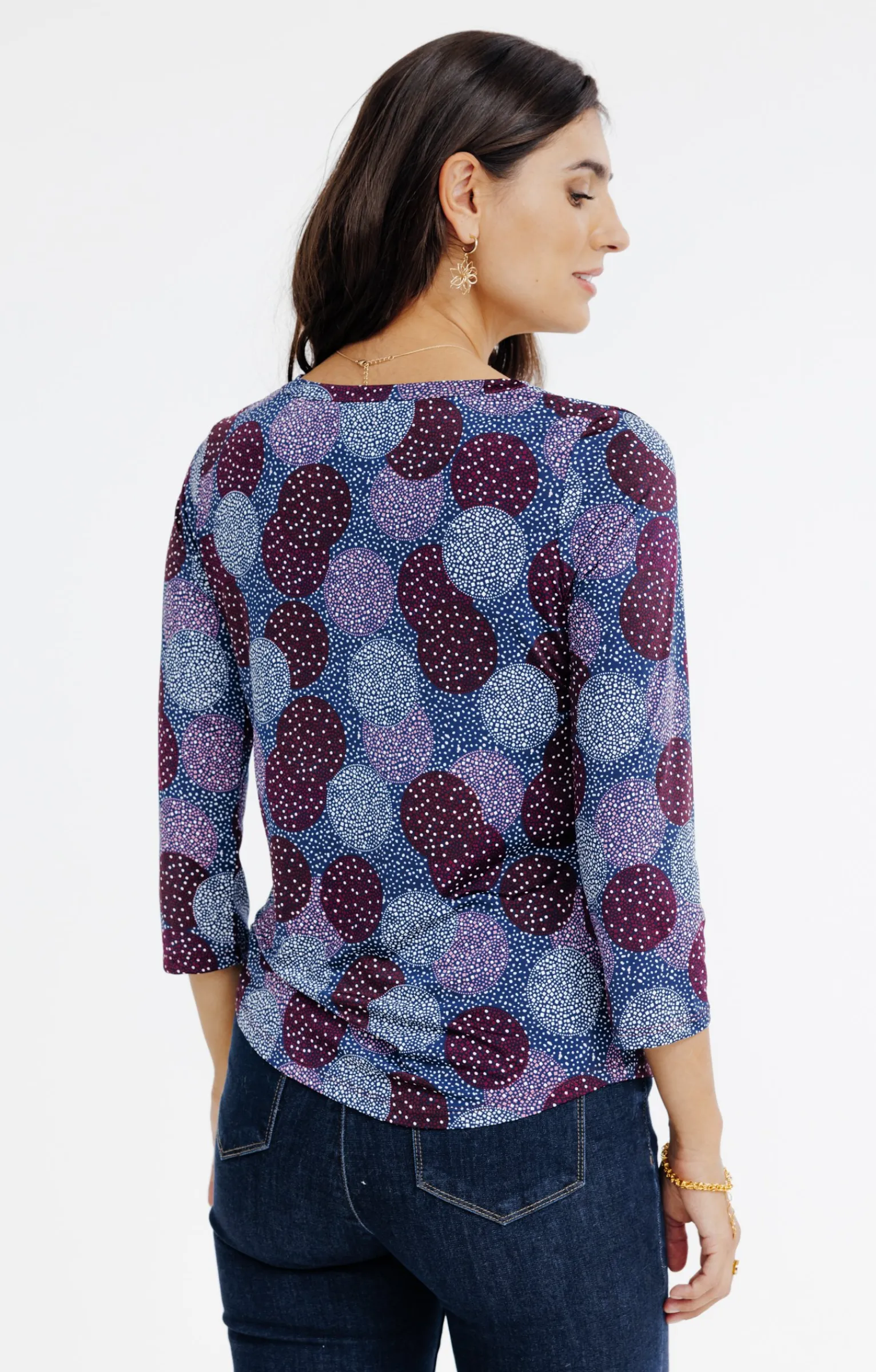 Tee-shirts<Armand Thiery T-SHIRT IMPRIME COL MAO - Bleu
