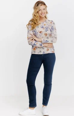 Tee-shirts<Armand Thiery T-SHIRT IMPRIME MANCHES LONGUES - Beige