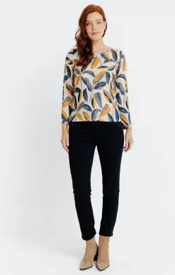 Tee-shirts<Armand Thiery T-SHIRT IMPRIME MANCHES LONGUES - Beige