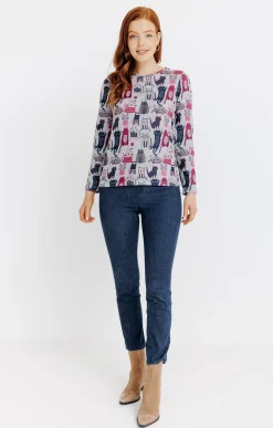 Tee-shirts<Armand Thiery T-SHIRT IMPRIME MANCHES LONGUES - Grisclair