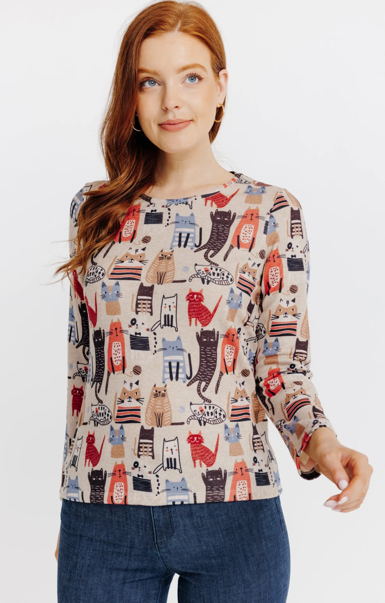 Tee-shirts<Armand Thiery T-SHIRT IMPRIME MANCHES LONGUES - Beige