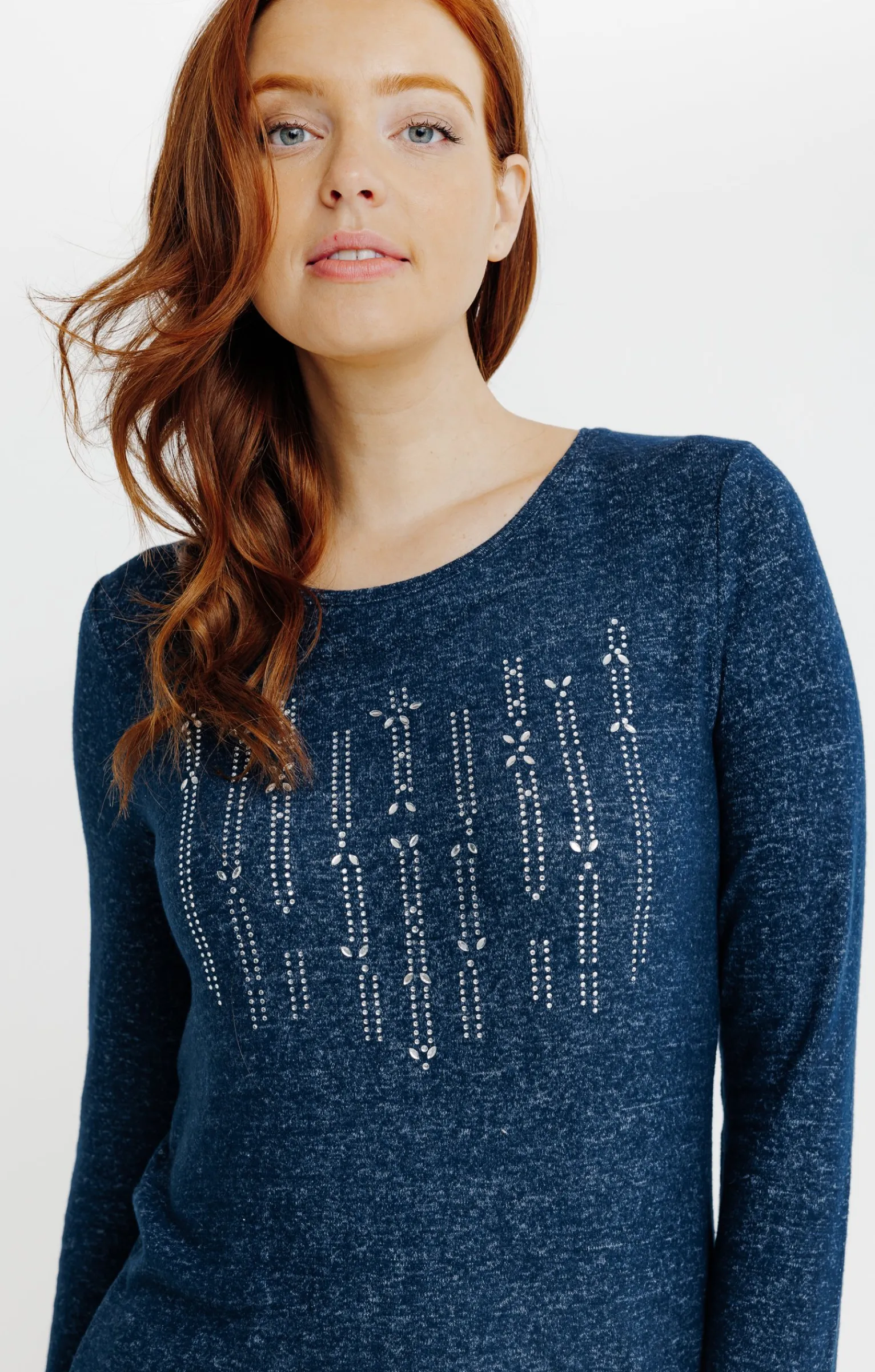 Tee-shirts<Armand Thiery T-SHIRT IMPRIME STRASS - Bleu