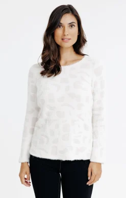 Tee-shirts<Armand Thiery T-SHIRT JACQUARD COL ROND - Beige