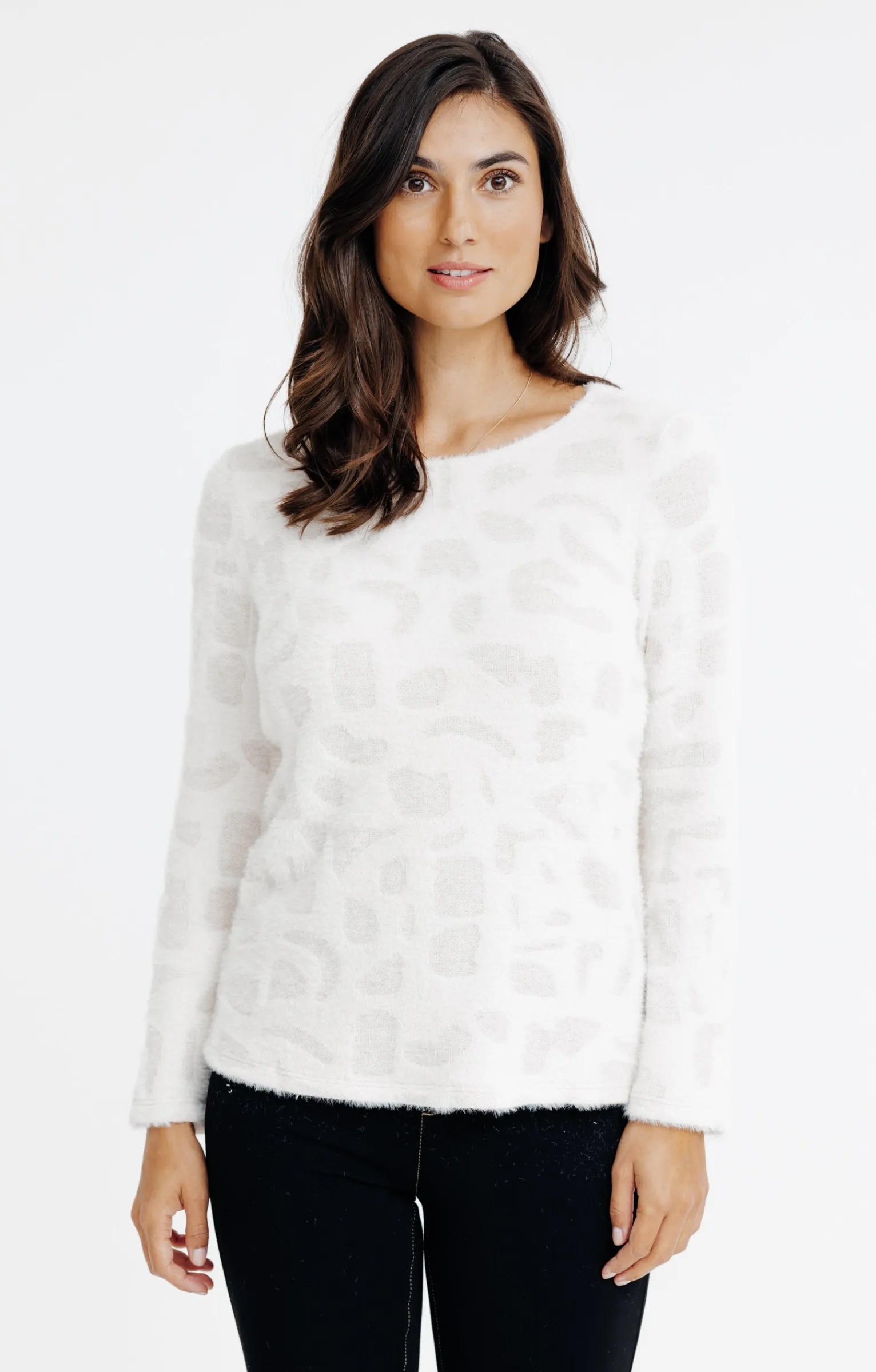 Tee-shirts<Armand Thiery T-SHIRT JACQUARD COL ROND - Beige