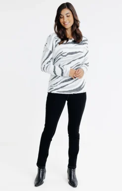 Tee-shirts<Armand Thiery T-SHIRT JACQUARD MANCHES LONGUES - Écru
