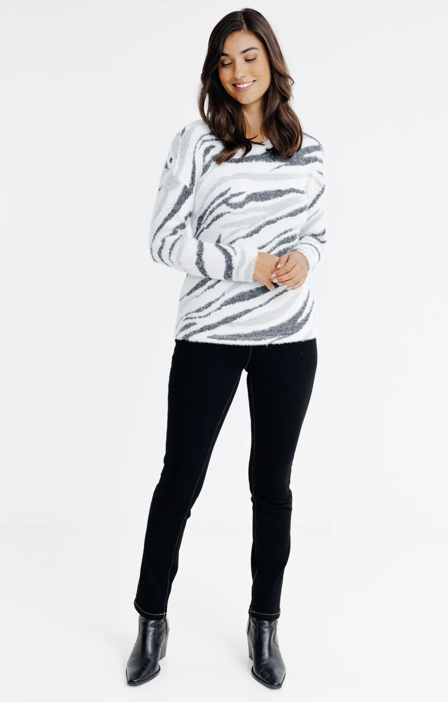 Tee-shirts<Armand Thiery T-SHIRT JACQUARD MANCHES LONGUES - Écru