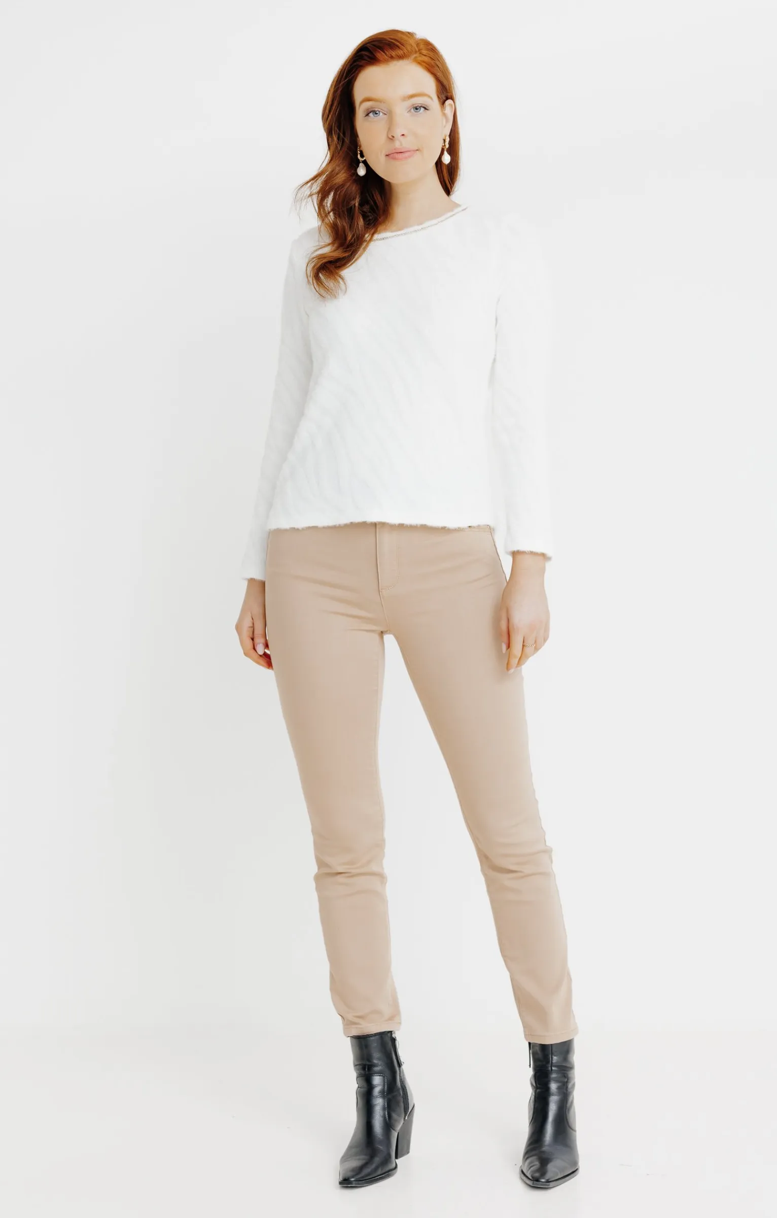 Tee-shirts<Armand Thiery T-SHIRT JACQUARD MANCHES LONGUES - Écru
