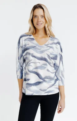 Tee-shirts<Armand Thiery T-SHIRT MANCHES COUDES COL V - Écru
